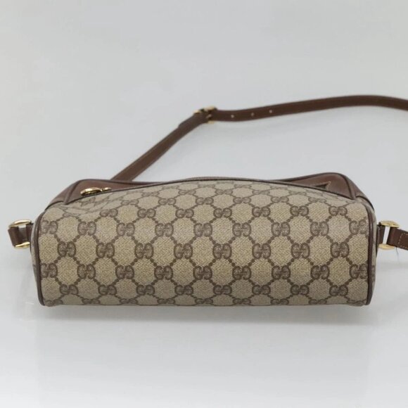 GUCCI GG Supreme Web Sherry Line Bag PVC Beige Gold 001 56 6472 Auth ep10466 - Picture 7 of 16